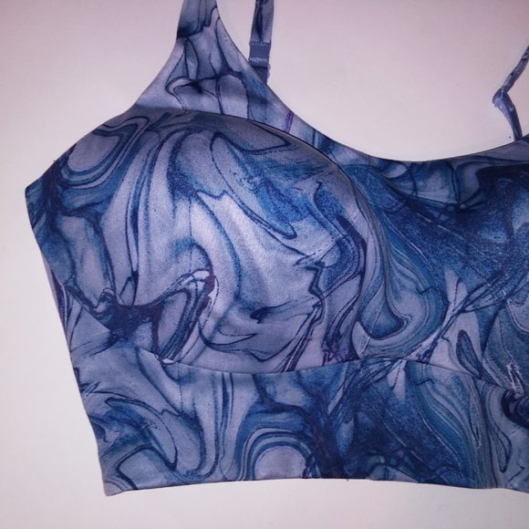 Victoria Secret Sports Bra Allegro Blue Purple Abstract Lightly Lined Lightweigh - Picture 7 of 16